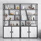 11.81"W Bookcase Glam Style Open Back Bookshelf with Cabinets for Office Home Clearhalo 'Bookcases' 'furn' 'furn_bookcases' 'Furniture' 'furniture_bookcases' 'kitchen' 'kitchen_bookcases' 'Living Room Furniture' 'Office Furniture' 4823185