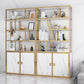 11.81"W Bookcase Glam Style Open Back Bookshelf with Cabinets for Office Home Clearhalo 'Bookcases' 'furn' 'furn_bookcases' 'Furniture' 'furniture_bookcases' 'kitchen' 'kitchen_bookcases' 'Living Room Furniture' 'Office Furniture' 4823186