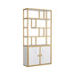 11.81"W Bookcase Glam Style Open Back Bookshelf with Cabinets for Office Home Clearhalo 'Bookcases' 'furn' 'furn_bookcases' 'Furniture' 'furniture_bookcases' 'kitchen' 'kitchen_bookcases' 'Living Room Furniture' 'Office Furniture' 4823187