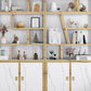 11.81"W Bookcase Glam Style Open Back Bookshelf with Cabinets for Office Home Clearhalo 'Bookcases' 'furn' 'furn_bookcases' 'Furniture' 'furniture_bookcases' 'kitchen' 'kitchen_bookcases' 'Living Room Furniture' 'Office Furniture' 4823188