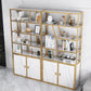 11.81"W Bookcase Glam Style Open Back Bookshelf with Cabinets for Office Home Clearhalo 'Bookcases' 'furn' 'furn_bookcases' 'Furniture' 'furniture_bookcases' 'kitchen' 'kitchen_bookcases' 'Living Room Furniture' 'Office Furniture' 4823193