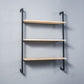 Industrial Wall Mounted Bookshelf Iron Frame Solid Wood Shelf Bookshelf 23.6"L x 9.8"W x 42.5"H Black-Wood Clearhalo 'Bookcases' 'furn' 'furn_bookcases' 'Furniture' 'furniture_bookcases' 'kitchen' 'kitchen_bookcases' 'Living Room Furniture' 'Office Furniture' 4823214