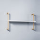 Industrial Wall Mounted Bookshelf Iron Frame Solid Wood Shelf Bookshelf 31.5"L x 9.8"W x 17.3"H White-Gold Clearhalo 'Bookcases' 'furn' 'furn_bookcases' 'Furniture' 'furniture_bookcases' 'kitchen' 'kitchen_bookcases' 'Living Room Furniture' 'Office Furniture' 4823227