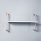 Industrial Wall Mounted Bookshelf Iron Frame Solid Wood Shelf Bookshelf 39.4"L x 9.8"W x 17.3"H White-Gold Clearhalo 'Bookcases' 'furn' 'furn_bookcases' 'Furniture' 'furniture_bookcases' 'kitchen' 'kitchen_bookcases' 'Living Room Furniture' 'Office Furniture' 4823228