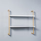 Industrial Wall Mounted Bookshelf Iron Frame Solid Wood Shelf Bookshelf 31.5"L x 9.8"W x 29.9"H White-Gold Clearhalo 'Bookcases' 'furn' 'furn_bookcases' 'Furniture' 'furniture_bookcases' 'kitchen' 'kitchen_bookcases' 'Living Room Furniture' 'Office Furniture' 4823230