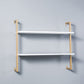 Industrial Wall Mounted Bookshelf Iron Frame Solid Wood Shelf Bookshelf 39.4"L x 9.8"W x 29.9"H White-Gold Clearhalo 'Bookcases' 'furn' 'furn_bookcases' 'Furniture' 'furniture_bookcases' 'kitchen' 'kitchen_bookcases' 'Living Room Furniture' 'Office Furniture' 4823231