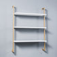 Industrial Wall Mounted Bookshelf Iron Frame Solid Wood Shelf Bookshelf 23.6"L x 9.8"W x 42.5"H White-Gold Clearhalo 'Bookcases' 'furn' 'furn_bookcases' 'Furniture' 'furniture_bookcases' 'kitchen' 'kitchen_bookcases' 'Living Room Furniture' 'Office Furniture' 4823232