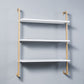 Industrial Wall Mounted Bookshelf Iron Frame Solid Wood Shelf Bookshelf 31.5"L x 9.8"W x 42.5"H White-Gold Clearhalo 'Bookcases' 'furn' 'furn_bookcases' 'Furniture' 'furniture_bookcases' 'kitchen' 'kitchen_bookcases' 'Living Room Furniture' 'Office Furniture' 4823233