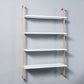 Industrial Wall Mounted Bookshelf Iron Frame Solid Wood Shelf Bookshelf 31.5"L x 9.8"W x 55.1"H White-Gold Clearhalo 'Bookcases' 'furn' 'furn_bookcases' 'Furniture' 'furniture_bookcases' 'kitchen' 'kitchen_bookcases' 'Living Room Furniture' 'Office Furniture' 4823236
