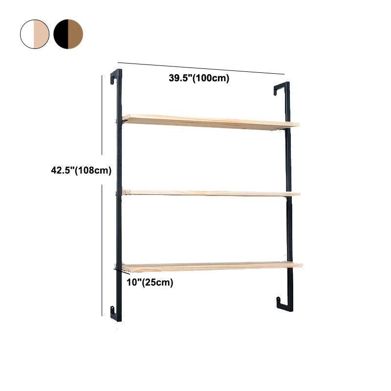 Industrial Wall Mounted Bookshelf Iron Frame Solid Wood Shelf Bookshelf Clearhalo 'Bookcases' 'furn' 'furn_bookcases' 'Furniture' 'furniture_bookcases' 'kitchen' 'kitchen_bookcases' 'Living Room Furniture' 'Office Furniture' 4823246