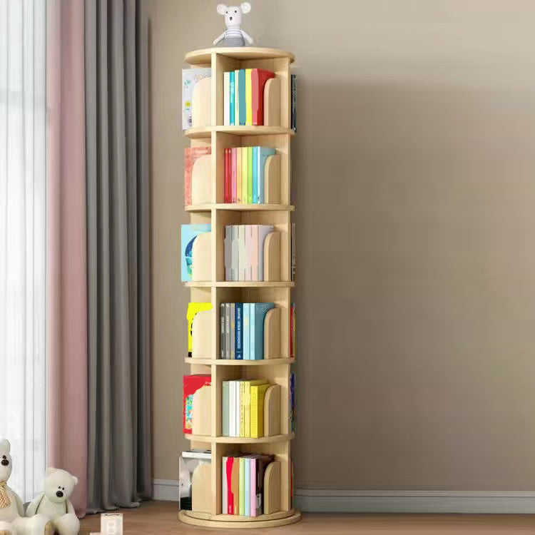Scandinavian Style Bookshelf Closed Back Solid Wood Bookcase for Home Office Study Room 19.9"L x 19.9"W x 75.4"H Clearhalo 'Bookcases' 'furn' 'furn_bookcases' 'Furniture' 'furniture_bookcases' 'kitchen' 'kitchen_bookcases' 'Living Room Furniture' 'Office Furniture' 4823255