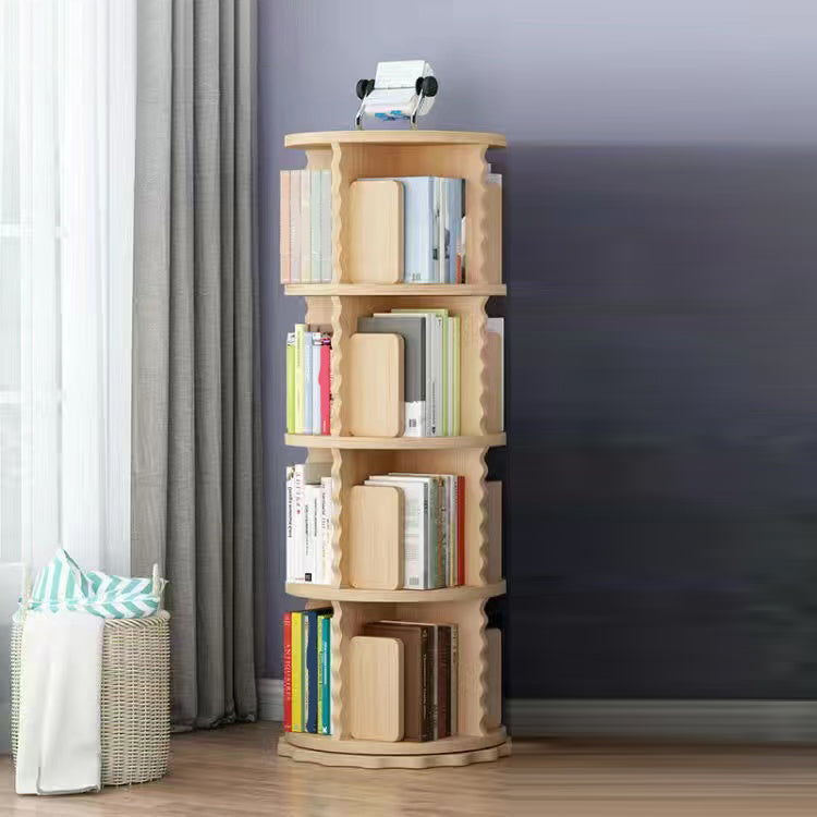 Scandinavian Style Bookshelf Closed Back Solid Wood Bookcase for Home Office Study Room 21.5"L x 21.5"W x 50.8"H Clearhalo 'Bookcases' 'furn' 'furn_bookcases' 'Furniture' 'furniture_bookcases' 'kitchen' 'kitchen_bookcases' 'Living Room Furniture' 'Office Furniture' 4823258