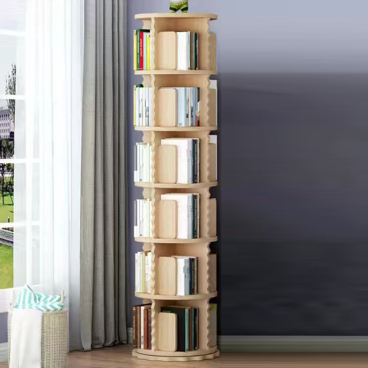 Scandinavian Style Bookshelf Closed Back Solid Wood Bookcase for Home Office Study Room 21.5"L x 21.5"W x 75.4"H Clearhalo 'Bookcases' 'furn' 'furn_bookcases' 'Furniture' 'furniture_bookcases' 'kitchen' 'kitchen_bookcases' 'Living Room Furniture' 'Office Furniture' 4823260