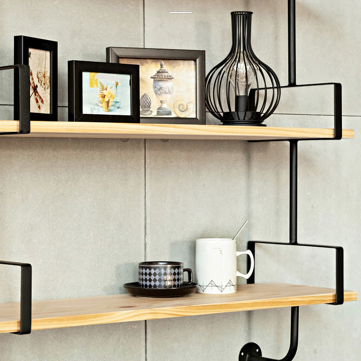 9.84"W Bookshelf Industrial Style Wall Mounted Solid Wood Bookcase for Home Office Clearhalo 'Bookcases' 'furn' 'furn_bookcases' 'Furniture' 'furniture_bookcases' 'kitchen' 'kitchen_bookcases' 'Living Room Furniture' 'Office Furniture' 4823273