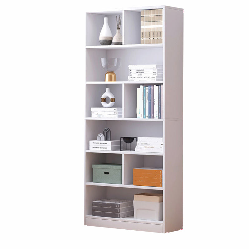 Scandinavian Style Bookshelf Engineered Wood Bookcase for Home Office Study Room White 23.6"L x 9.4"W x 70.1"H Clearhalo 'Bookcases' 'Furniture' 'furniture_bookcases' 'kitchen' 'kitchen_bookcases' 'Living Room Furniture' 'Office Furniture' 4823296