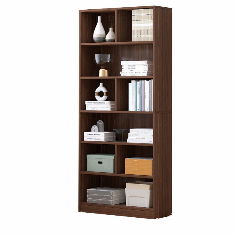 Scandinavian Style Bookshelf Engineered Wood Bookcase for Home Office Study Room Brown 23.6"L x 9.4"W x 70.1"H Clearhalo 'Bookcases' 'Furniture' 'furniture_bookcases' 'kitchen' 'kitchen_bookcases' 'Living Room Furniture' 'Office Furniture' 4823304