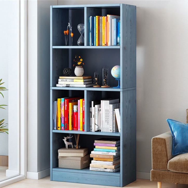 Scandinavian Style Bookshelf Engineered Wood Bookcase for Home Office Study Room Blue 20.1"L x 6.7"W x 47.2"H Clearhalo 'Bookcases' 'Furniture' 'furniture_bookcases' 'kitchen' 'kitchen_bookcases' 'Living Room Furniture' 'Office Furniture' 4823309