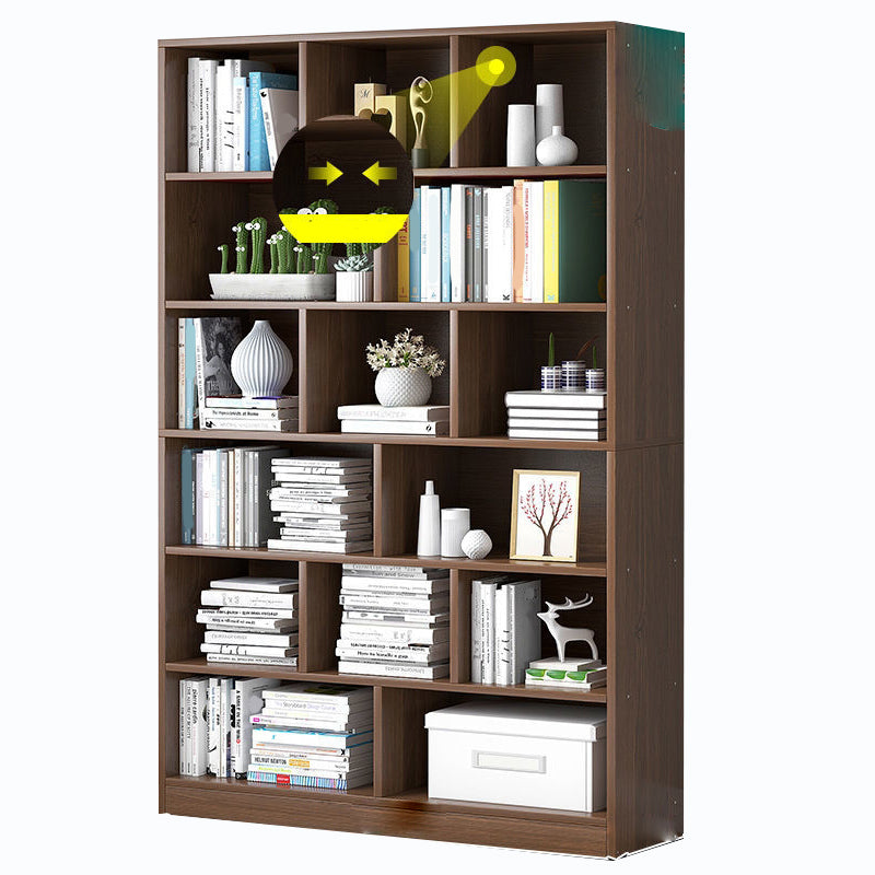 Scandinavian Style Bookshelf Engineered Wood Bookcase for Home Office Study Room Brown 39.4"L x 9.4"W x 70.9"H Clearhalo 'Bookcases' 'Furniture' 'furniture_bookcases' 'kitchen' 'kitchen_bookcases' 'Living Room Furniture' 'Office Furniture' 4823310