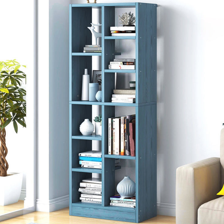 Scandinavian Style Bookshelf Engineered Wood Bookcase for Home Office Study Room Blue 19.7"L x 7.9"W x 59.1"H Clearhalo 'Bookcases' 'Furniture' 'furniture_bookcases' 'kitchen' 'kitchen_bookcases' 'Living Room Furniture' 'Office Furniture' 4823311