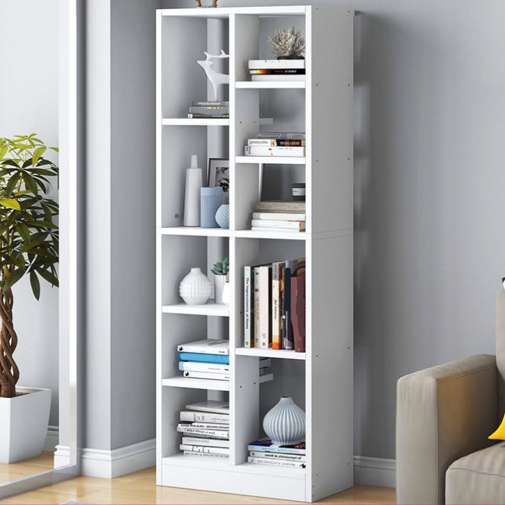Scandinavian Style Bookshelf Engineered Wood Bookcase for Home Office Study Room White 19.7"L x 7.9"W x 59.1"H Clearhalo 'Bookcases' 'Furniture' 'furniture_bookcases' 'kitchen' 'kitchen_bookcases' 'Living Room Furniture' 'Office Furniture' 4823313