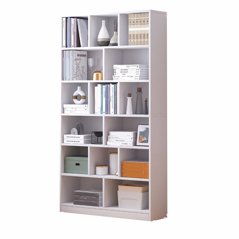 Scandinavian Style Bookshelf Engineered Wood Bookcase for Home Office Study Room White 31.5"L x 9.4"W x 70.1"H Clearhalo 'Bookcases' 'Furniture' 'furniture_bookcases' 'kitchen' 'kitchen_bookcases' 'Living Room Furniture' 'Office Furniture' 4823314