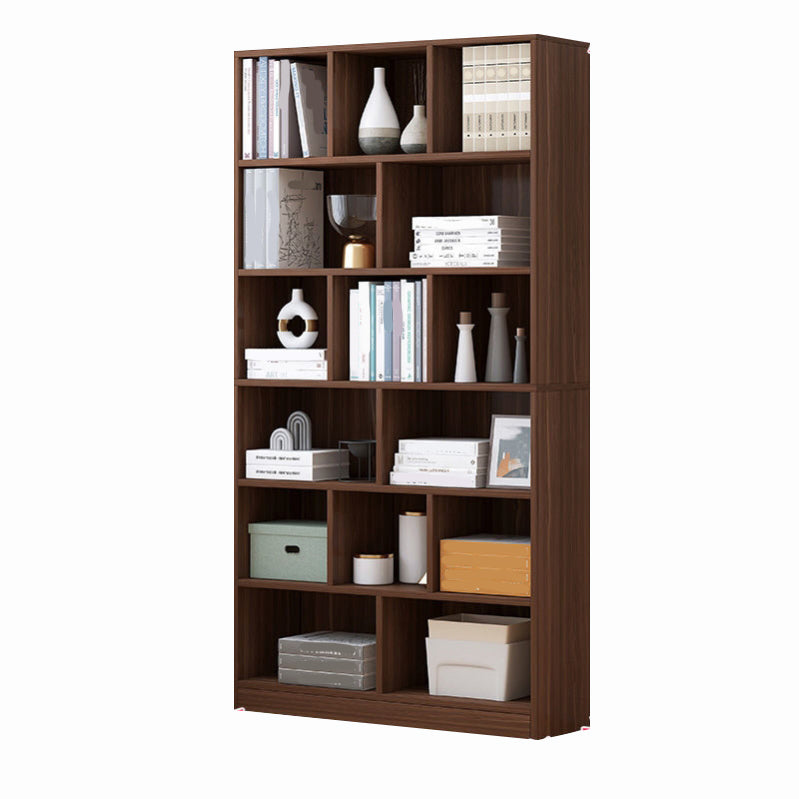 Scandinavian Style Bookshelf Engineered Wood Bookcase for Home Office Study Room Brown 31.5"L x 9.4"W x 70.1"H Clearhalo 'Bookcases' 'Furniture' 'furniture_bookcases' 'kitchen' 'kitchen_bookcases' 'Living Room Furniture' 'Office Furniture' 4823318