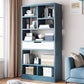 Scandinavian Style Bookshelf Engineered Wood Bookcase for Home Office Study Room Blue 19.7"L x 7.9"W x 60.2"H Clearhalo 'Bookcases' 'Furniture' 'furniture_bookcases' 'kitchen' 'kitchen_bookcases' 'Living Room Furniture' 'Office Furniture' 4823319