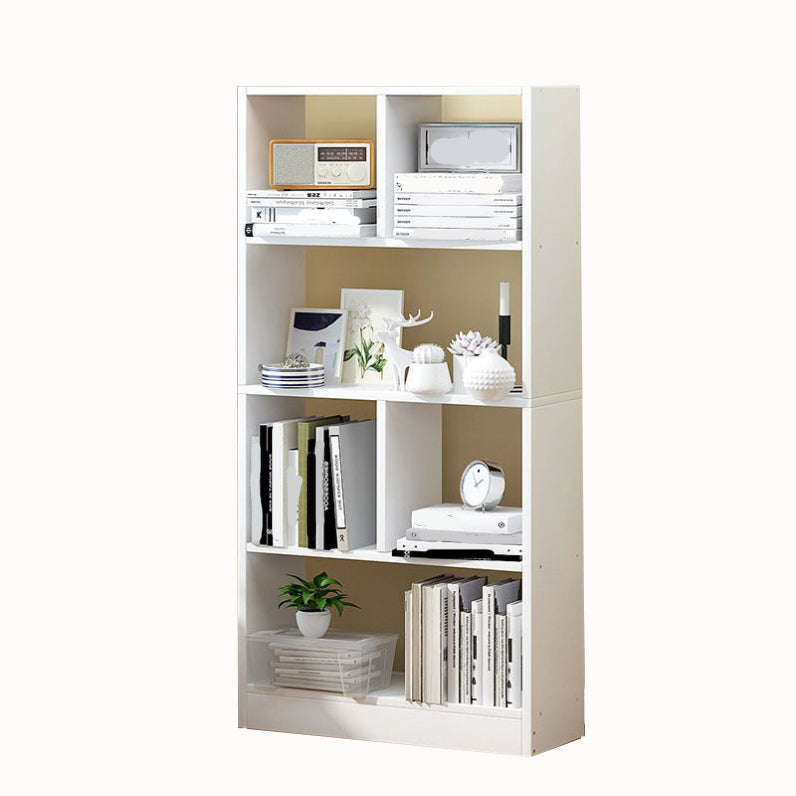 Scandinavian Style Bookshelf Engineered Wood Bookcase for Home Office Study Room White 20.1"L x 6.7"W x 47.2"H Clearhalo 'Bookcases' 'Furniture' 'furniture_bookcases' 'kitchen' 'kitchen_bookcases' 'Living Room Furniture' 'Office Furniture' 4823320