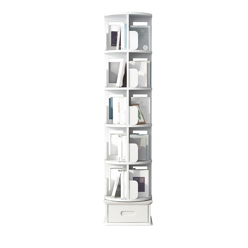 Scandinavian Style Bookshelf Open Back Bookcase for Home and Office Study Room 16.9"L x 16.9"W x 69.7"H White Clearhalo 'Bookcases' 'furn' 'furn_bookcases' 'Furniture' 'furniture_bookcases' 'kitchen' 'kitchen_bookcases' 'Living Room Furniture' 'Office Furniture' 4823338