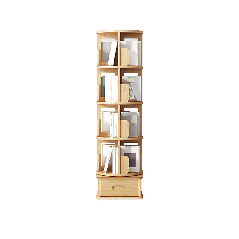 Scandinavian Style Bookshelf Open Back Bookcase for Home and Office Study Room 16.9"L x 16.9"W x 57.5"H Natural Clearhalo 'Bookcases' 'furn' 'furn_bookcases' 'Furniture' 'furniture_bookcases' 'kitchen' 'kitchen_bookcases' 'Living Room Furniture' 'Office Furniture' 4823348