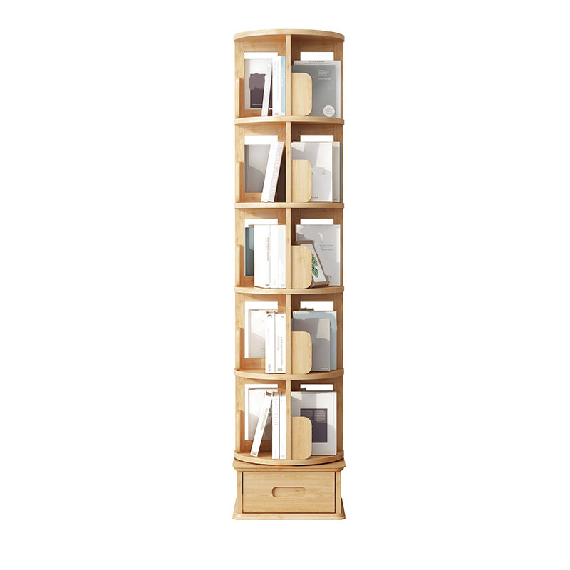 Scandinavian Style Bookshelf Open Back Bookcase for Home and Office Study Room 16.9"L x 16.9"W x 69.7"H Natural Clearhalo 'Bookcases' 'furn' 'furn_bookcases' 'Furniture' 'furniture_bookcases' 'kitchen' 'kitchen_bookcases' 'Living Room Furniture' 'Office Furniture' 4823350