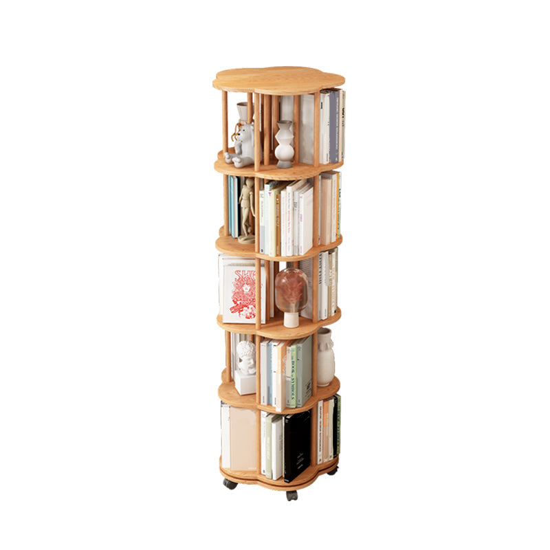 Scandinavian Style Bookshelf Open Back Bookcase for Home and Office Study Room 18.9"L x 18.9"W x 61.8"H Natural Clearhalo 'Bookcases' 'furn' 'furn_bookcases' 'Furniture' 'furniture_bookcases' 'kitchen' 'kitchen_bookcases' 'Living Room Furniture' 'Office Furniture' 4823354