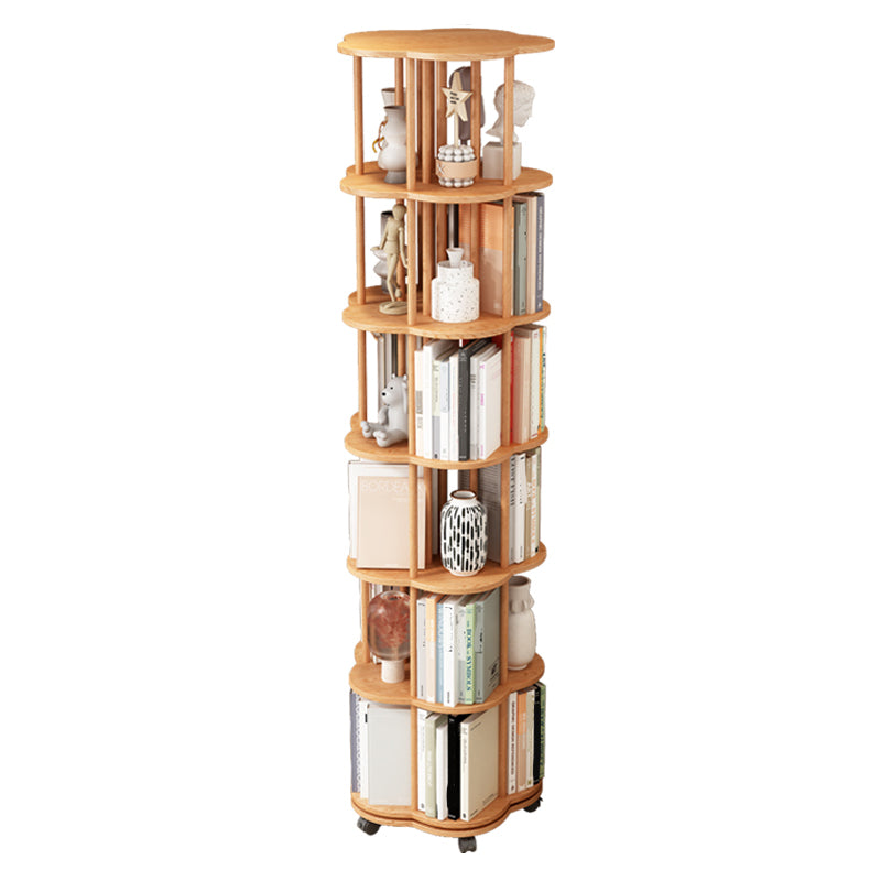 Scandinavian Style Bookshelf Open Back Bookcase for Home and Office Study Room 18.9"L x 18.9"W x 73.3"H Natural Clearhalo 'Bookcases' 'furn' 'furn_bookcases' 'Furniture' 'furniture_bookcases' 'kitchen' 'kitchen_bookcases' 'Living Room Furniture' 'Office Furniture' 4823356