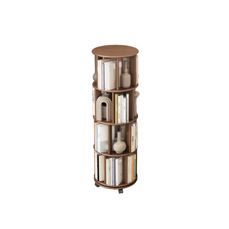 Scandinavian Style Bookshelf Open Back Bookcase for Home and Office Study Room 15.7"L x 15.7"W x 50.2"H Brown Clearhalo 'Bookcases' 'furn' 'furn_bookcases' 'Furniture' 'furniture_bookcases' 'kitchen' 'kitchen_bookcases' 'Living Room Furniture' 'Office Furniture' 4823357