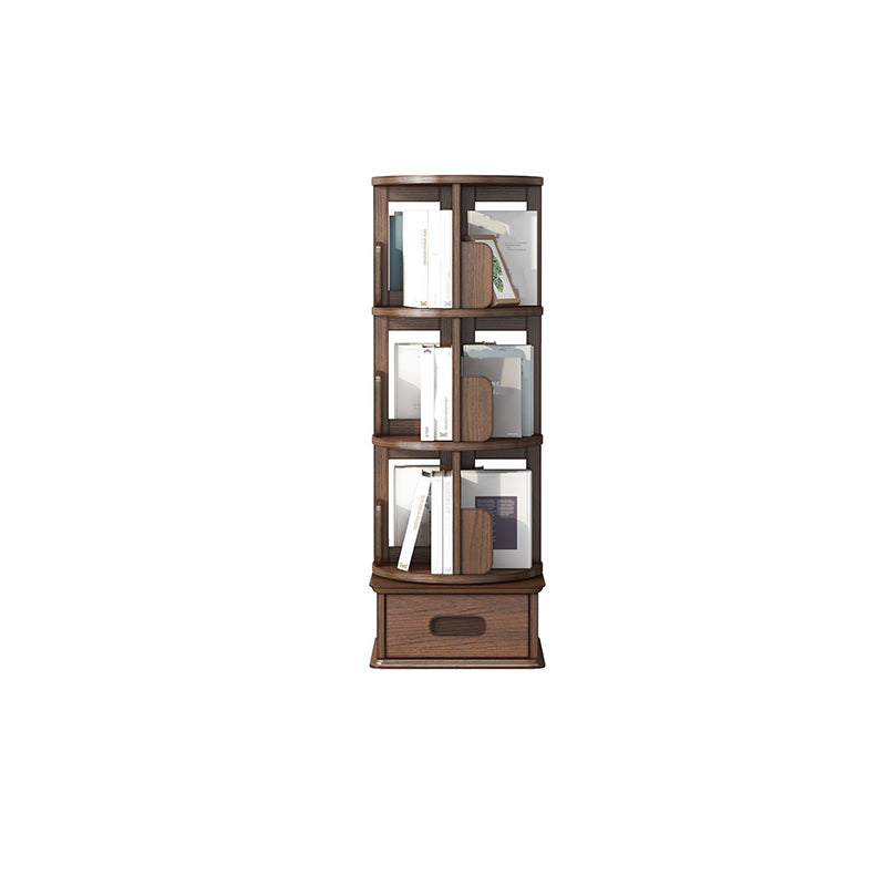 Scandinavian Style Bookshelf Open Back Bookcase for Home and Office Study Room 16.9"L x 16.9"W x 45.1"H Brown Clearhalo 'Bookcases' 'furn' 'furn_bookcases' 'Furniture' 'furniture_bookcases' 'kitchen' 'kitchen_bookcases' 'Living Room Furniture' 'Office Furniture' 4823360