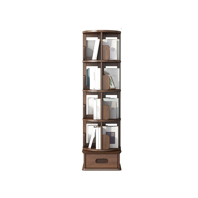 Scandinavian Style Bookshelf Open Back Bookcase for Home and Office Study Room 16.9"L x 16.9"W x 57.5"H Brown Clearhalo 'Bookcases' 'furn' 'furn_bookcases' 'Furniture' 'furniture_bookcases' 'kitchen' 'kitchen_bookcases' 'Living Room Furniture' 'Office Furniture' 4823361