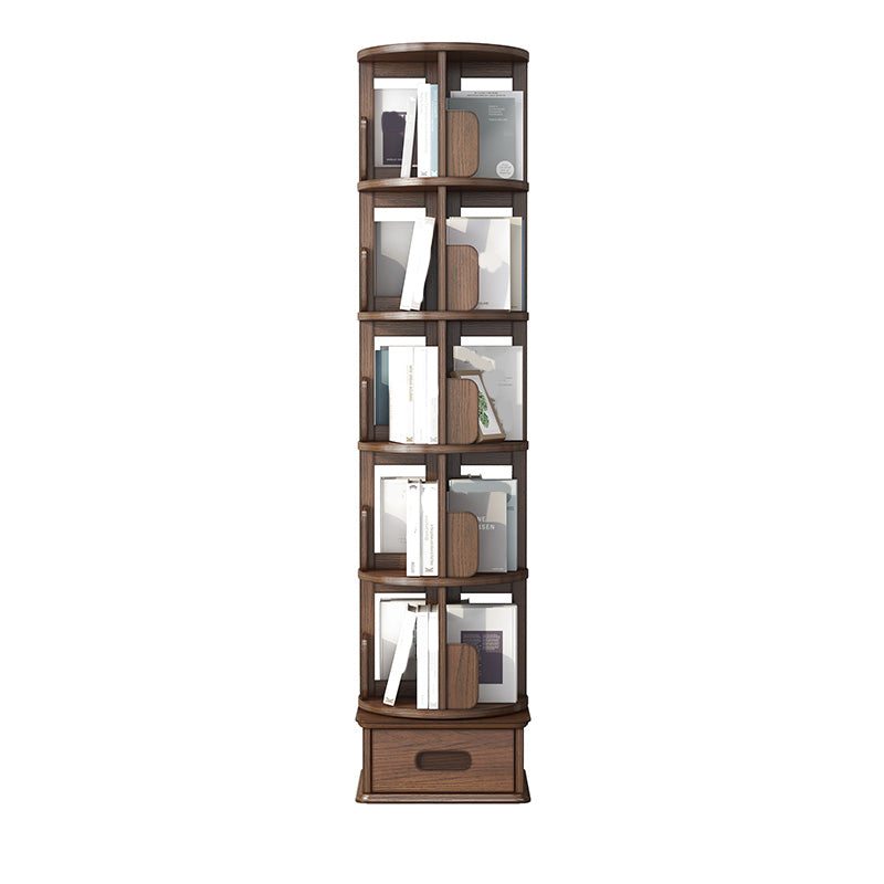 Scandinavian Style Bookshelf Open Back Bookcase for Home and Office Study Room 16.9"L x 16.9"W x 69.7"H Brown Clearhalo 'Bookcases' 'furn' 'furn_bookcases' 'Furniture' 'furniture_bookcases' 'kitchen' 'kitchen_bookcases' 'Living Room Furniture' 'Office Furniture' 4823362