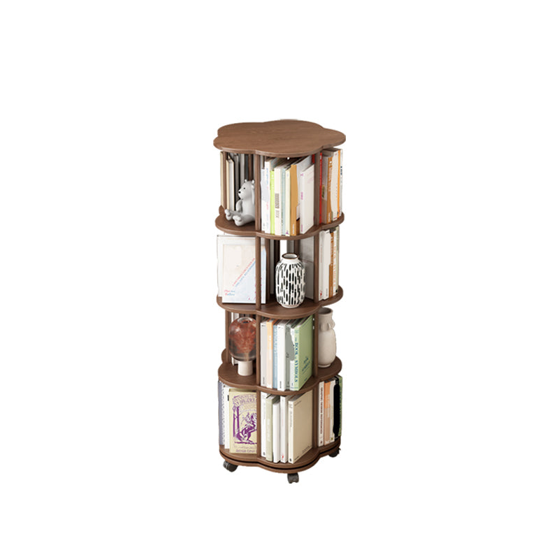 Scandinavian Style Bookshelf Open Back Bookcase for Home and Office Study Room 18.9"L x 18.9"W x 50.2"H Brown Clearhalo 'Bookcases' 'furn' 'furn_bookcases' 'Furniture' 'furniture_bookcases' 'kitchen' 'kitchen_bookcases' 'Living Room Furniture' 'Office Furniture' 4823363