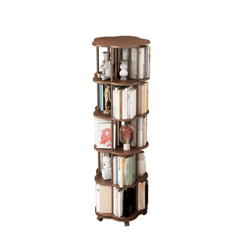 Scandinavian Style Bookshelf Open Back Bookcase for Home and Office Study Room 18.9"L x 18.9"W x 61.8"H Brown Clearhalo 'Bookcases' 'furn' 'furn_bookcases' 'Furniture' 'furniture_bookcases' 'kitchen' 'kitchen_bookcases' 'Living Room Furniture' 'Office Furniture' 4823364
