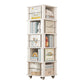 Scandinavian Manufactured Wood Corner Bookshelf Vertical Bookshelf with Caster Wheels 18.9"L x 18.9"W x 64.2"H White Clearhalo 'Bookcases' 'furn' 'furn_bookcases' 'Furniture' 'furniture_bookcases' 'kitchen' 'kitchen_bookcases' 'Living Room Furniture' 'Office Furniture' 4823422