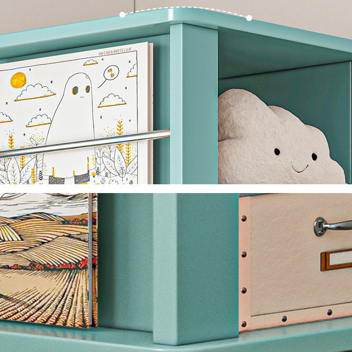 Scandinavian Manufactured Wood Corner Bookshelf Vertical Bookshelf with Caster Wheels Clearhalo 'Bookcases' 'furn' 'furn_bookcases' 'Furniture' 'furniture_bookcases' 'kitchen' 'kitchen_bookcases' 'Living Room Furniture' 'Office Furniture' 4823423