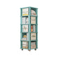 Scandinavian Manufactured Wood Corner Bookshelf Vertical Bookshelf with Caster Wheels 15.7"L x 15.7"W x 64.2"H Green Clearhalo 'Bookcases' 'furn' 'furn_bookcases' 'Furniture' 'furniture_bookcases' 'kitchen' 'kitchen_bookcases' 'Living Room Furniture' 'Office Furniture' 4823428