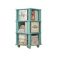 Scandinavian Manufactured Wood Corner Bookshelf Vertical Bookshelf with Caster Wheels 18.9"L x 18.9"W x 39.4"H Green Clearhalo 'Bookcases' 'furn' 'furn_bookcases' 'Furniture' 'furniture_bookcases' 'kitchen' 'kitchen_bookcases' 'Living Room Furniture' 'Office Furniture' 4823430