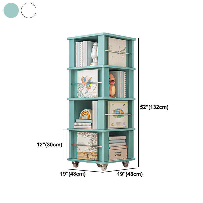 Scandinavian Manufactured Wood Corner Bookshelf Vertical Bookshelf with Caster Wheels Clearhalo 'Bookcases' 'furn' 'furn_bookcases' 'Furniture' 'furniture_bookcases' 'kitchen' 'kitchen_bookcases' 'Living Room Furniture' 'Office Furniture' 4823435