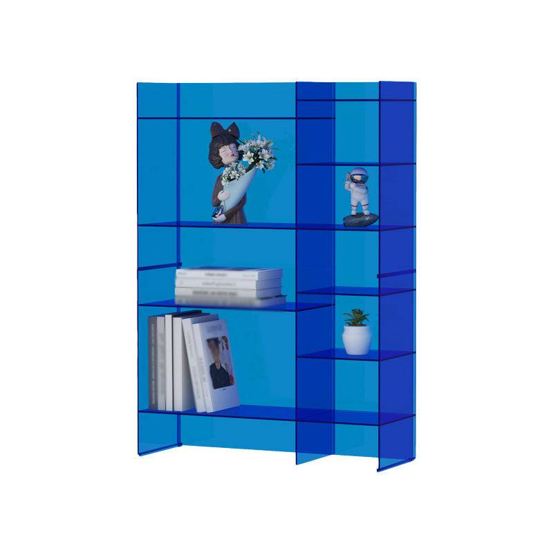 Closed Back Bookcase Scandinavian Style Bookshelf for Home Office 29.5"L x 10.2"W x 41.9"H Blue Clearhalo 'Bookcases' 'furn' 'furn_bookcases' 'Furniture' 'furniture_bookcases' 'kitchen' 'kitchen_bookcases' 'Living Room Furniture' 'Office Furniture' 4823442