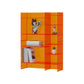 Closed Back Bookcase Scandinavian Style Bookshelf for Home Office 29.5"L x 10.2"W x 41.9"H Orange Clearhalo 'Bookcases' 'furn' 'furn_bookcases' 'Furniture' 'furniture_bookcases' 'kitchen' 'kitchen_bookcases' 'Living Room Furniture' 'Office Furniture' 4823445
