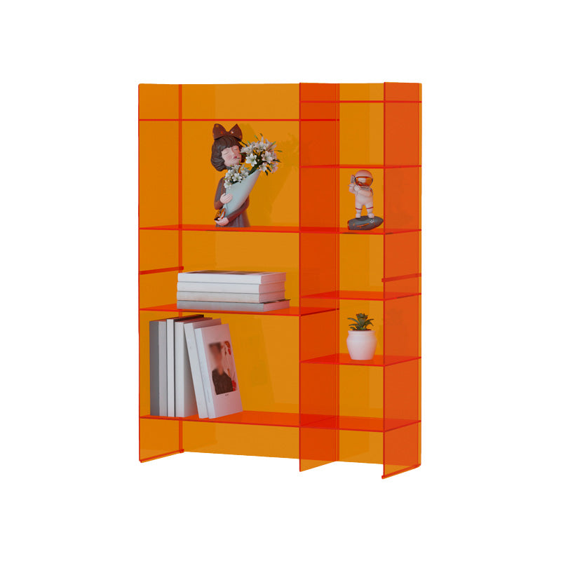 Closed Back Bookcase Scandinavian Style Bookshelf for Home Office 29.5"L x 10.2"W x 41.9"H Orange Clearhalo 'Bookcases' 'furn' 'furn_bookcases' 'Furniture' 'furniture_bookcases' 'kitchen' 'kitchen_bookcases' 'Living Room Furniture' 'Office Furniture' 4823445