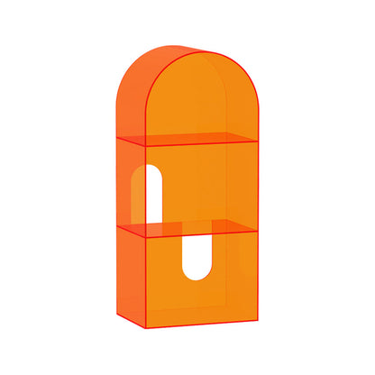 Acrylic Bookshelf Scandinavian Style Orange Open Back Bookcase for Home Office Study Room 15.7"L x 11"W x 35.4"H Clearhalo 'Bookcases' 'furn' 'furn_bookcases' 'Furniture' 'furniture_bookcases' 'kitchen' 'kitchen_bookcases' 'Living Room Furniture' 'Office Furniture' 4823460