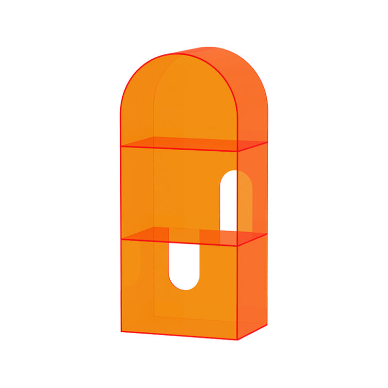 Acrylic Bookshelf Scandinavian Style Orange Open Back Bookcase for Home Office Study Room Clearhalo 'Bookcases' 'furn' 'furn_bookcases' 'Furniture' 'furniture_bookcases' 'kitchen' 'kitchen_bookcases' 'Living Room Furniture' 'Office Furniture' 4823468