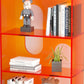 Acrylic Bookshelf Scandinavian Style Orange Open Back Bookcase for Home Office Study Room Clearhalo 'Bookcases' 'furn' 'furn_bookcases' 'Furniture' 'furniture_bookcases' 'kitchen' 'kitchen_bookcases' 'Living Room Furniture' 'Office Furniture' 4823469